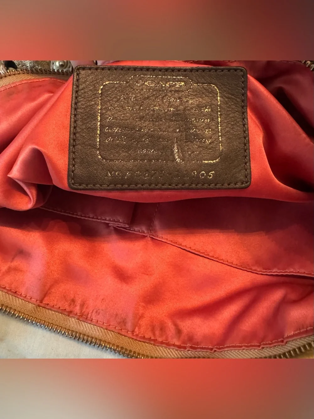 Coach Signature Stripe Studded Lurex Tote